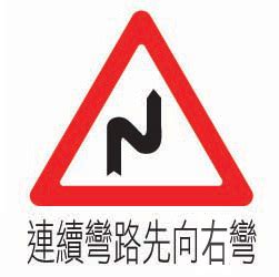 連續彎路先向右意思|道路交通標誌標線號誌設置規則§25 相關法條